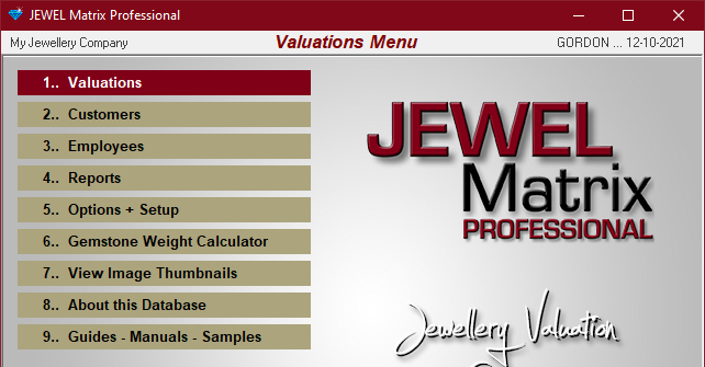 JEWEL Matrix Main Screen